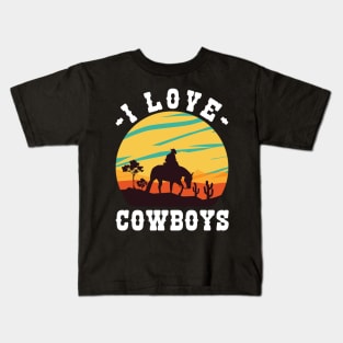 I Love Cowboys v7 Kids T-Shirt